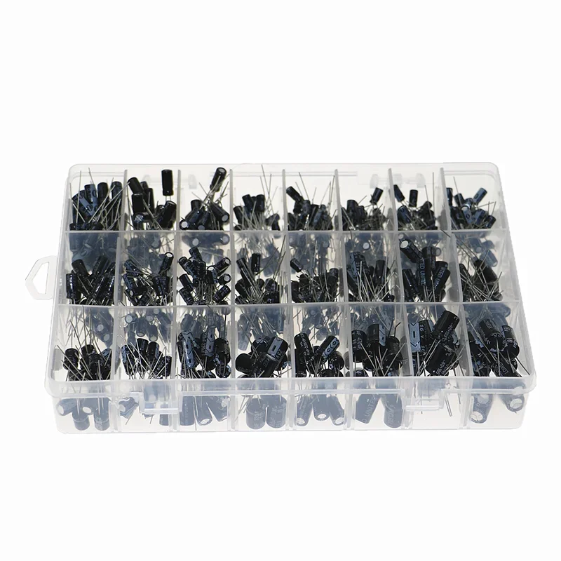 500Pcs 24 Kinds 16V-50V Electrolytic Capacitors 0.1uF-1000uF Capacitor Assorted Kit
500Pcs 24 Kinds 16V-50V Electrolytic Capacitors 0.1uF-1000uF Capacitor Assorted Kit