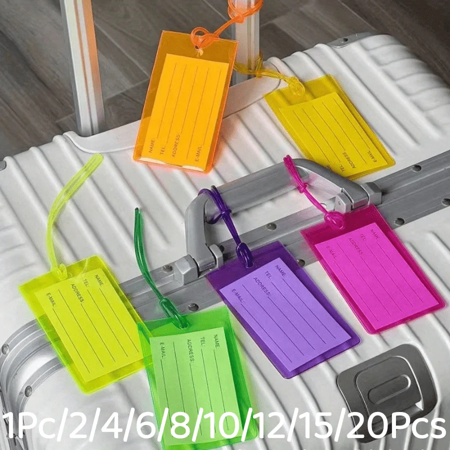 1Pc/2/4/6/8/10/12/15/20Pcs Luggage Tags, PVC Travel Bag ID Tags, Essential Airplane Travel Accessories, Suitcase Enhancement Gear
1Pc/2/4/6/8/10/12/15/20Pcs Luggage Tags, PVC Travel Bag ID Tags, Essential Airplane Travel Accessories, Suitcase Enhancement Gear