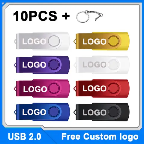 10PCS/wholesale Free custom logo USB Flash Drive 256MB 1GB 2GB 4GB 8GB 16GB 32G  64GB 128GB  Pen drive to usb Memory Flash Disk