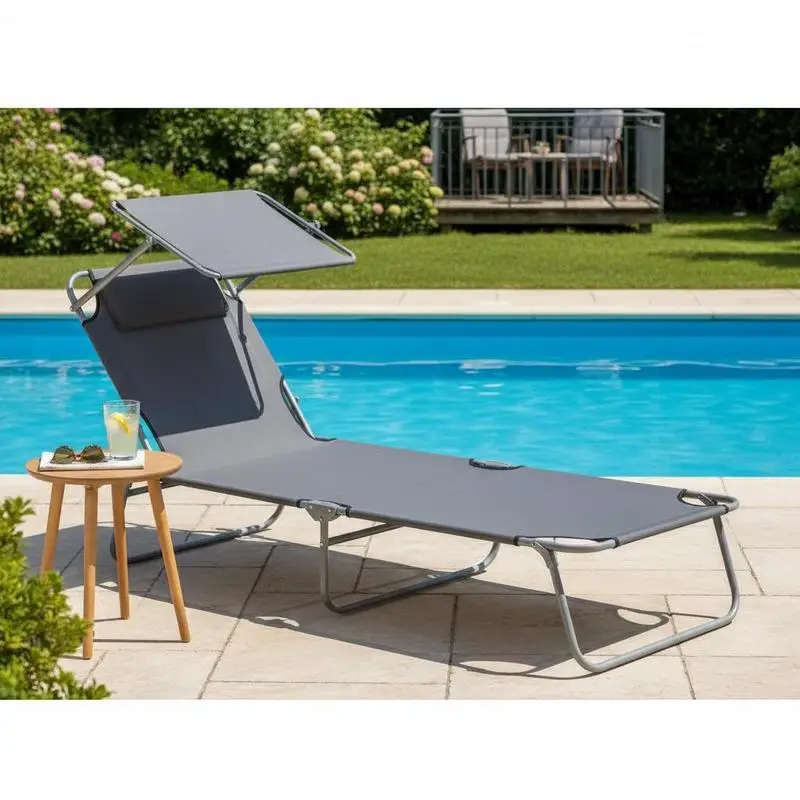 Outdoor Foldable Sun Lounger, 4 Level Adjustable Backrest Reclining Sun Lounger Chair with Angle Adjust Sun Shade Awning for
Outdoor Foldable Sun Lounger, 4 Level Adjustable Backrest Reclining Sun Lounger Chair with Angle Adjust Sun Shade Awning for
