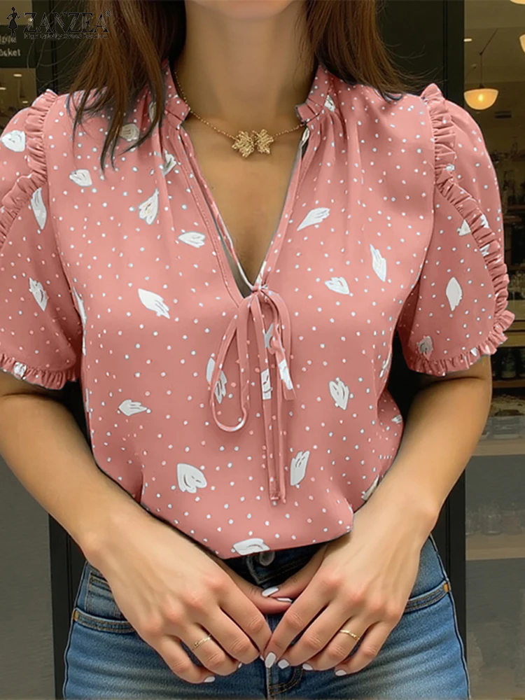ZANZEA Women Fashion Blouse Vintage Print Tunic Tops 2025 Summer V-Neck Casual Short Sleeve Shirts Bandage Loose Bohemian Blusas
ZANZEA Women Fashion Blouse Vintage Print Tunic Tops 2025 Summer V-Neck Casual Short Sleeve Shirts Bandage Loose Bohemian Blusas