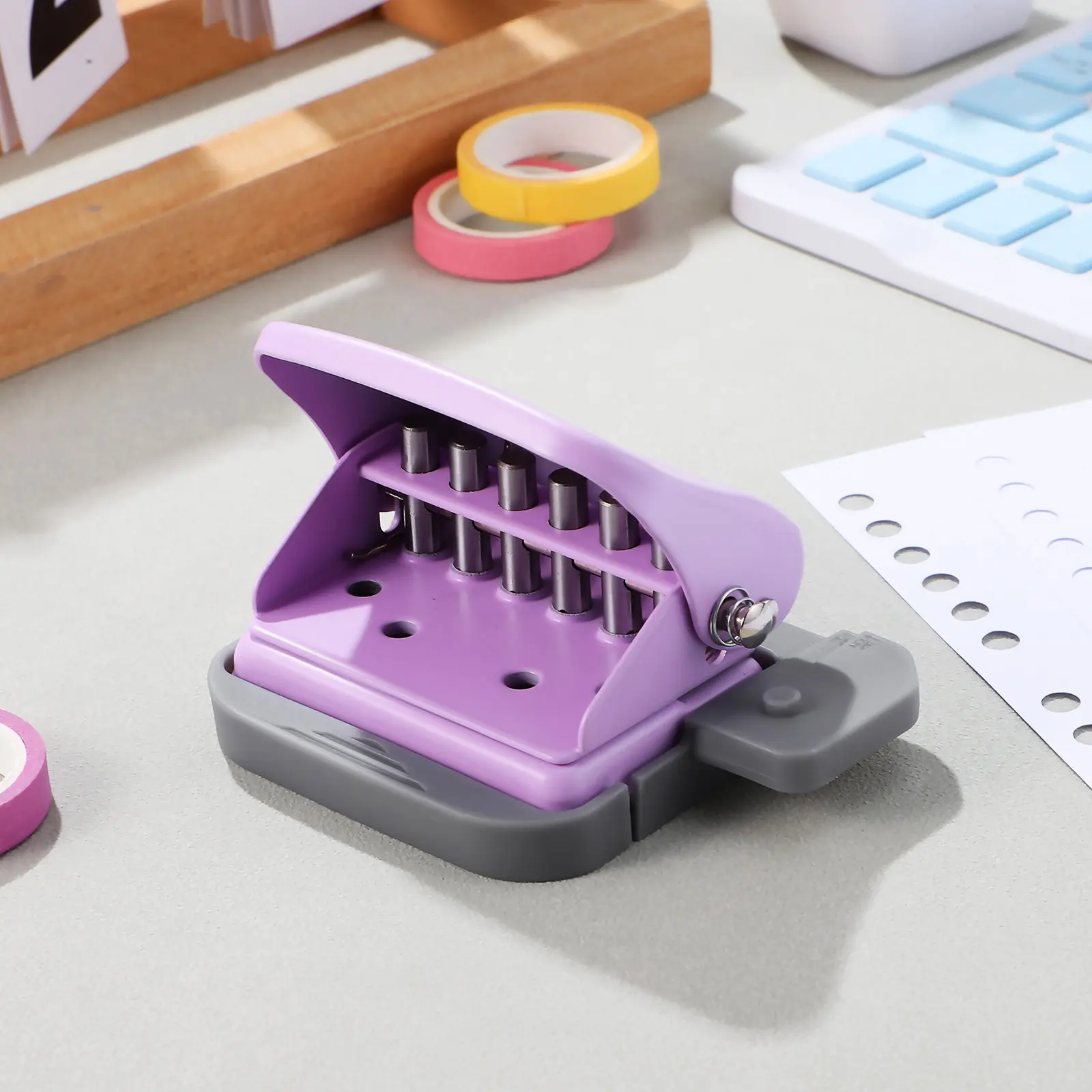 6-Hole Loose Leaf Hole Puncher Portable Manual Paper Punch for Spiral Notebooks Binders Planners Documents Crafting Classroom
6-Hole Loose Leaf Hole Puncher Portable Manual Paper Punch for Spiral Notebooks Binders Planners Documents Crafting Classroom