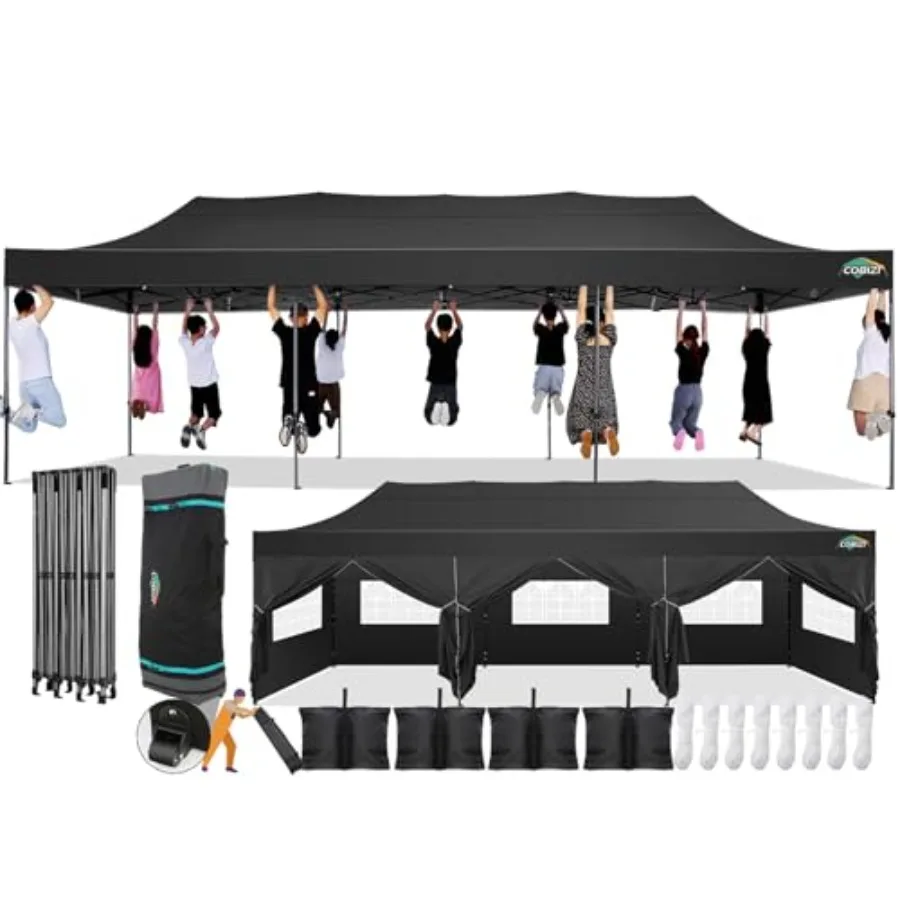 Outdoor wedding party canopy tent: 10x30 ft pop-up with 8 sidewalls, heavy-duty UPF 50+ wind/waterproof fabric, all-season use,
Outdoor wedding party canopy tent: 10x30 ft pop-up with 8 sidewalls, heavy-duty UPF 50+ wind/waterproof fabric, all-season use,