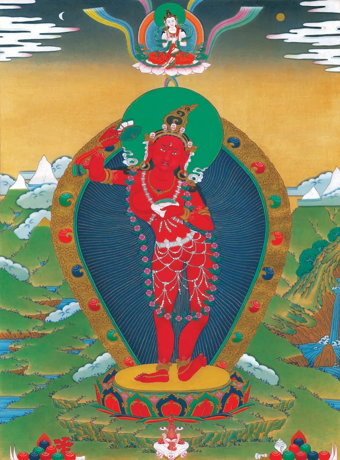 Тибетское искусство Dakini - Yeshe Tsogyal Thangka,Gandhanra, печать Жикле и ручная оправа, 47 × 32 дюйма
Тибетское искусство Dakini - Yeshe Tsogyal Thangka,Gandhanra, печать Жикле и ручная оправа, 47 × 32 дюйма