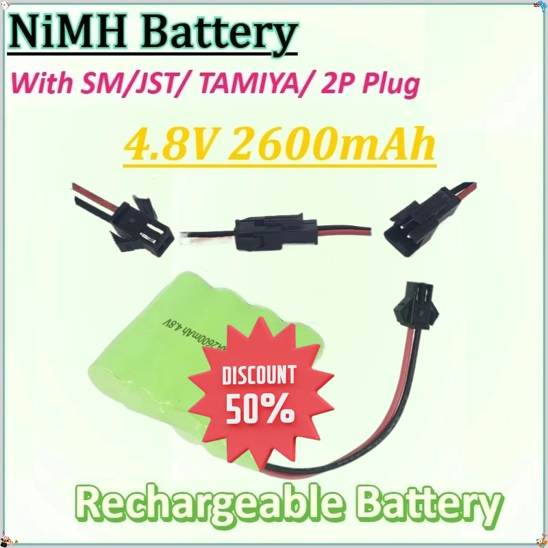 With SM/JST TAMIYA 2P Plug 4.8V 2600mAh for Rc Toys Cars Tanks Robots Boats Guns Ni-MH AA Rechargeable Battery New NiMH Battery
With SM/JST TAMIYA 2P Plug 4.8V 2600mAh for Rc Toys Cars Tanks Robots Boats Guns Ni-MH AA Rechargeable Battery New NiMH Battery