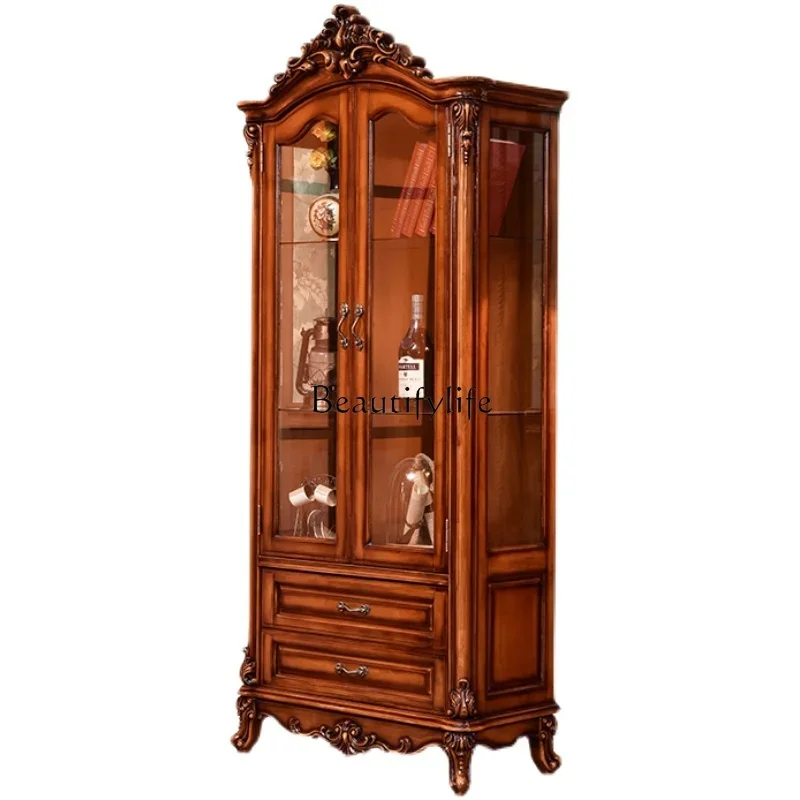 yj19 European Style Solid Wood Wine Cabinet American Style Villa Luxury Carved Gold Living Room Glass Entrance Storage Cabinet
yj19 European Style Solid Wood Wine Cabinet American Style Villa Luxury Carved Gold Living Room Glass Entrance Storage Cabinet