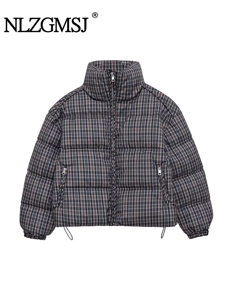 NLZGMSJ Vintage Casual Chic Women Checkered Jackets Stand Collar Zipper Pockets Loose Coats Fashion 2025 Winter Outwears
NLZGMSJ Vintage Casual Chic Women Checkered Jackets Stand Collar Zipper Pockets Loose Coats Fashion 2025 Winter Outwears