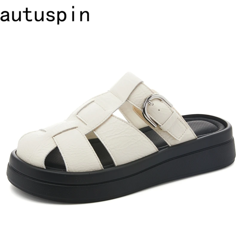 AUTUSPIN Roma Style Women's Slippers 2025 Summer Fashion Weaven Leather Flats Platform Woman Slides Shoes PU Footwear Popular
AUTUSPIN Roma Style Women's Slippers 2025 Summer Fashion Weaven Leather Flats Platform Woman Slides Shoes PU Footwear Popular