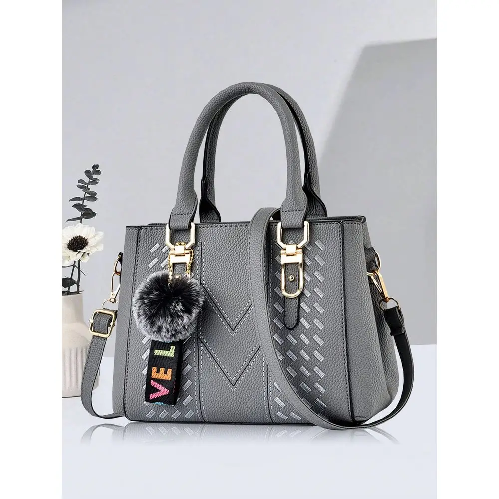 Shoulder Bag With Pom Pom Pendant, Casual Style, Mothers Day Gift, Essential For Moms, Suitable For Office, University, Work
Shoulder Bag With Pom Pom Pendant, Casual Style, Mothers Day Gift, Essential For Moms, Suitable For Office, University, Work