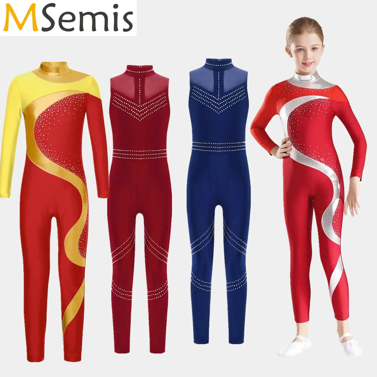Kids Girls Gymnastics Figure Skating Ballet Dance Performance Costume Metallic Patchwork Unitards Jumpsuit Long Sleeve Bodysuit
Kids Girls Gymnastics Figure Skating Ballet Dance Performance Costume Metallic Patchwork Unitards Jumpsuit Long Sleeve Bodysuit