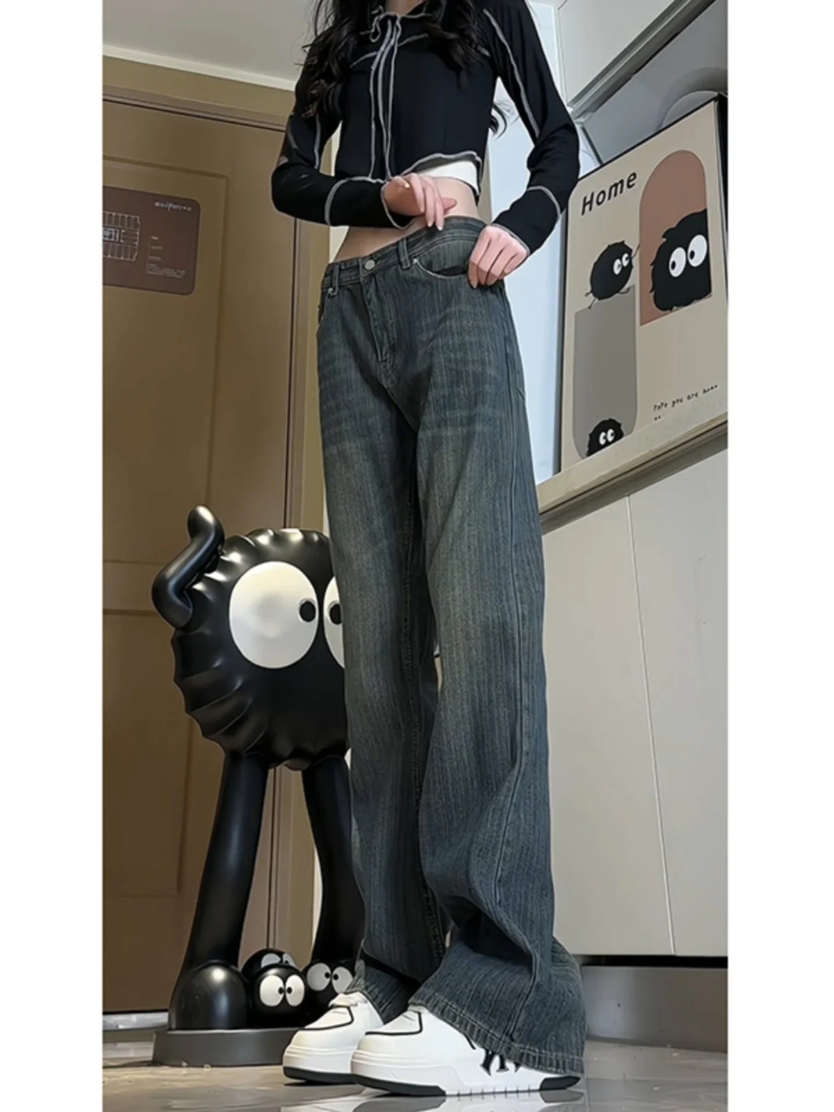 Мужские джинсы с высокой талией, винтажные, синие, с узором под бамбук, расклешенные, с усиленной талией, в американском стиле, из смесового хлопка и полиэстера
Мужские джинсы с высокой талией, винтажные, синие, с узором под бамбук, расклешенные, с усиленной талией, в американском стиле, из смесового хлопка и полиэстера