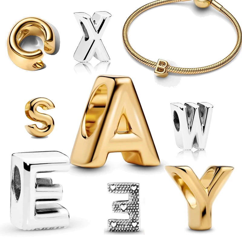 New 925 Sterling Silver Letter A-Z Gold Silver 26 Letter String Bead Creative Personality Charm DIY Bracelet Suitable For Women
New 925 Sterling Silver Letter A-Z Gold Silver 26 Letter String Bead Creative Personality Charm DIY Bracelet Suitable For Women
