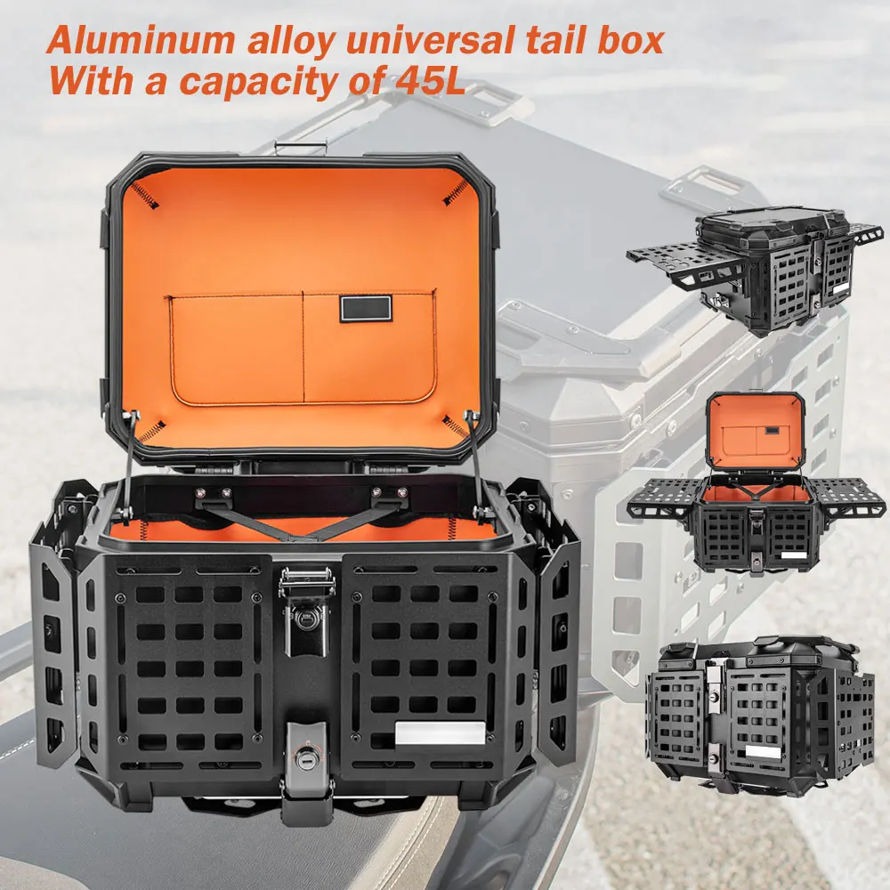 Motorcycle Universal Tail Box Large Capacity 45L Aluminum Alloy Rear Trunk Multi-functional Motorcycle Top Box Moto Accessories
Motorcycle Universal Tail Box Large Capacity 45L Aluminum Alloy Rear Trunk Multi-functional Motorcycle Top Box Moto Accessories