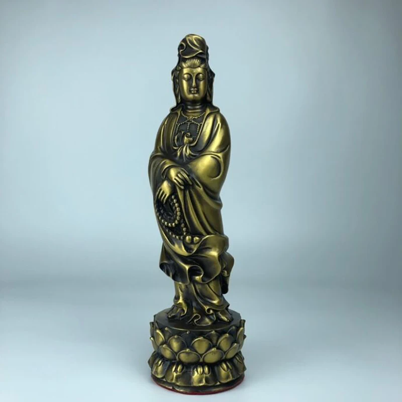 Exquisitely Crafted Brass Guanyin Bodhisattva Statue Standing on Lotus Flower, Decorative Ornament for Home Living Room
Exquisitely Crafted Brass Guanyin Bodhisattva Statue Standing on Lotus Flower, Decorative Ornament for Home Living Room