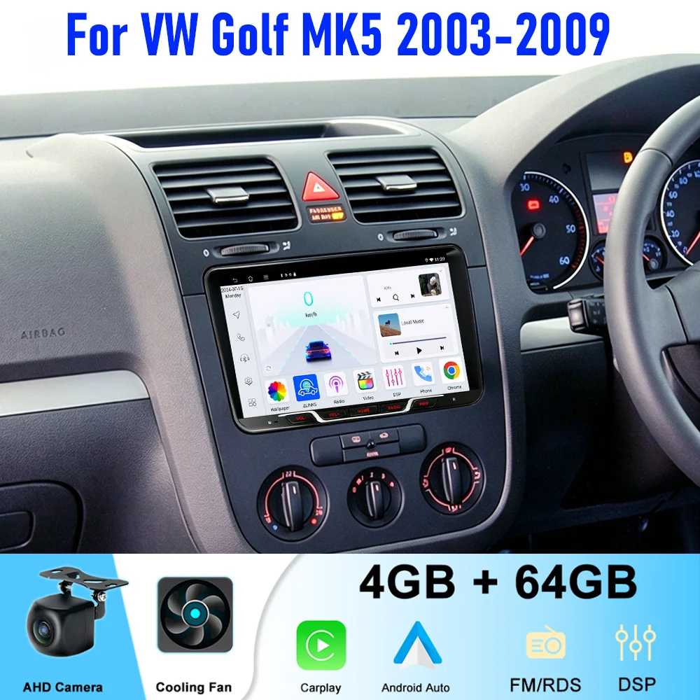 9" 4+64GB For VW Golf MK5 2003-2009 Car Radio Wireless Carplay Android 15 Auto QLED Head Unit Canbus Steering Wheel Control
9" 4+64GB For VW Golf MK5 2003-2009 Car Radio Wireless Carplay Android 15 Auto QLED Head Unit Canbus Steering Wheel Control