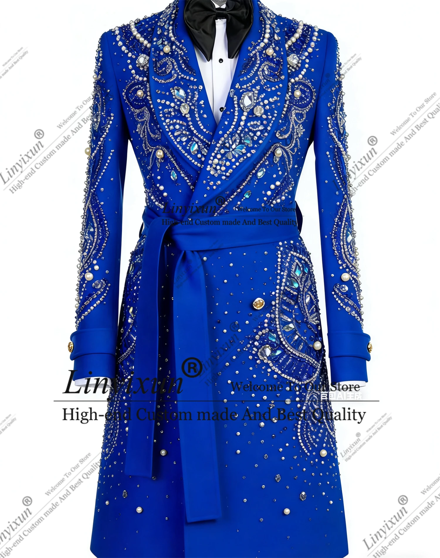 Handsome Winter Long Coat Slim Men Suits 1Pieces Groom Male Blazers Customized Sparkly Rhinestone Diamond Tuxedos Ropa homre
Handsome Winter Long Coat Slim Men Suits 1Pieces Groom Male Blazers Customized Sparkly Rhinestone Diamond Tuxedos Ropa homre