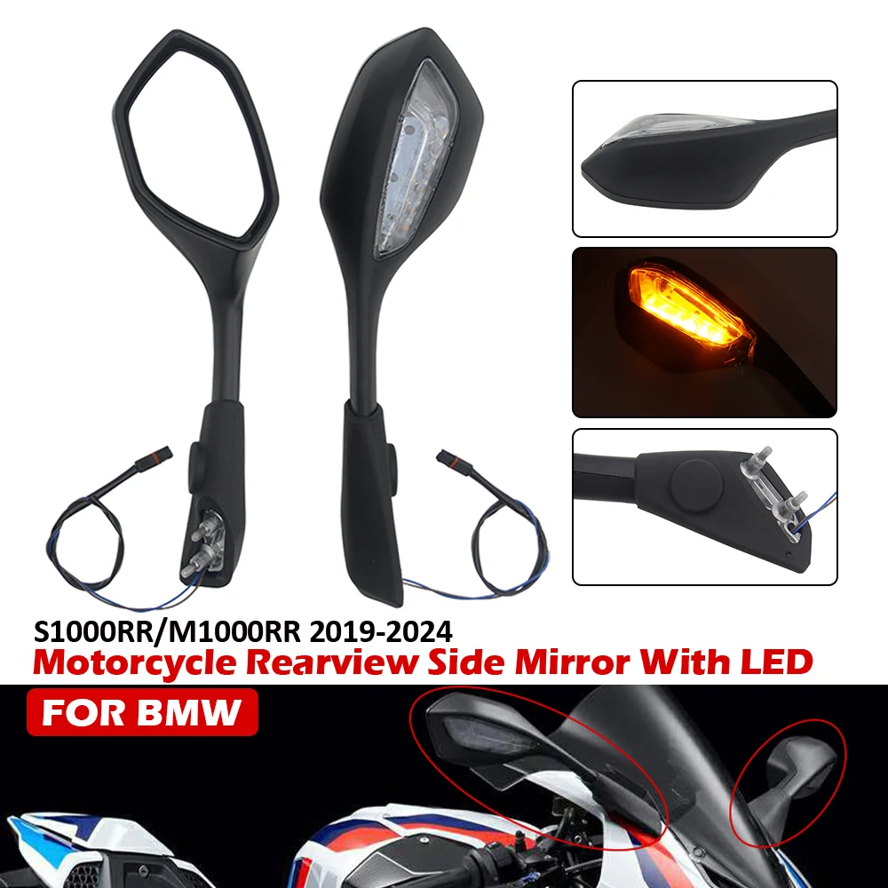 Motorcycle Rearview side Mirror With LED FOR BMW S1000RR M1000RR 2019-2024 Rearview Mirror Clear Rear View Side Mirrors
Motorcycle Rearview side Mirror With LED FOR BMW S1000RR M1000RR 2019-2024 Rearview Mirror Clear Rear View Side Mirrors