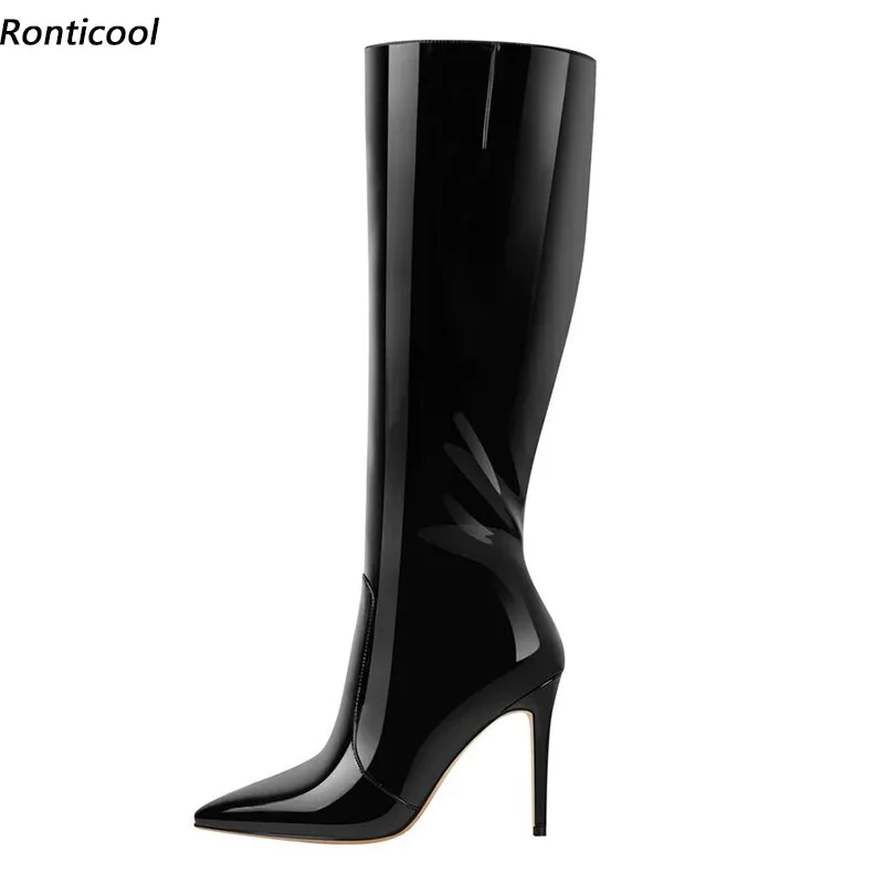 Ronticool Handmade Women Winter Knee High Side Zipper Stiletto High Heels Pointed Toe Black Dress Shoes Ladies Plus US Size 5-15
Ronticool Handmade Women Winter Knee High Side Zipper Stiletto High Heels Pointed Toe Black Dress Shoes Ladies Plus US Size 5-15