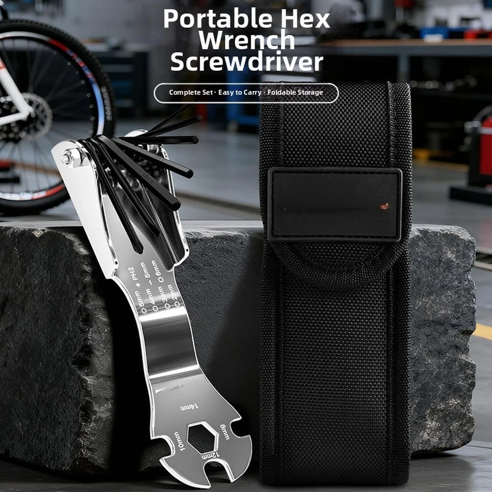 11 in 1 Portable Hex Key Wrench Set Foldable Design with 18.5 x 4.5 cm Size for Car Motorcycle and Bike Repair
11 in 1 Portable Hex Key Wrench Set Foldable Design with 18.5 x 4.5 cm Size for Car Motorcycle and Bike Repair