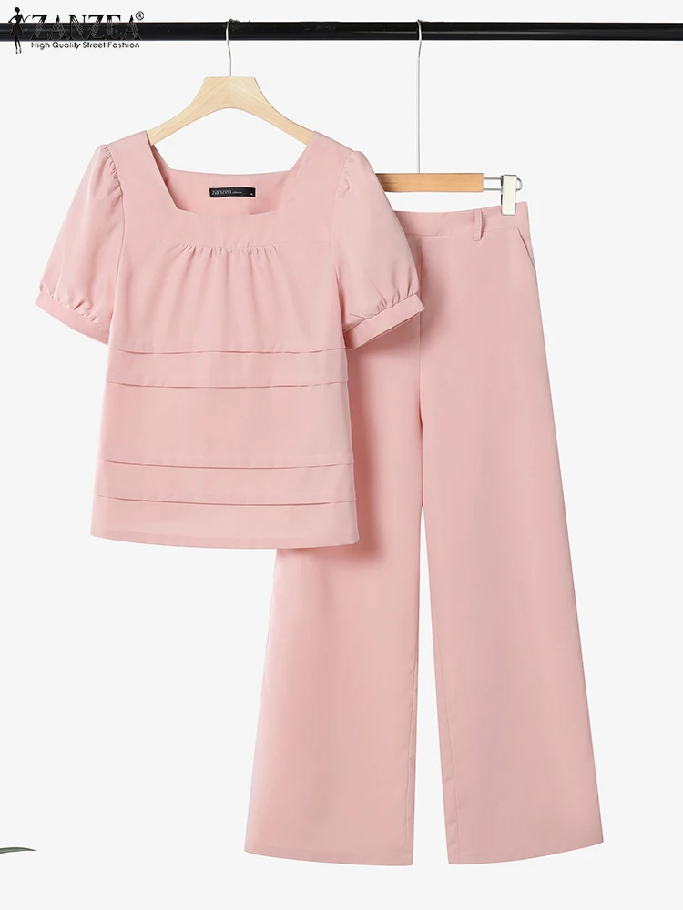 ZANZEA Wide Leg Pants Square Neck Short Puff Sleeve Blouses 2PCS Outfits Casual Vacation Solid Womens Pant Sets 2 Piece Sets
ZANZEA Wide Leg Pants Square Neck Short Puff Sleeve Blouses 2PCS Outfits Casual Vacation Solid Womens Pant Sets 2 Piece Sets