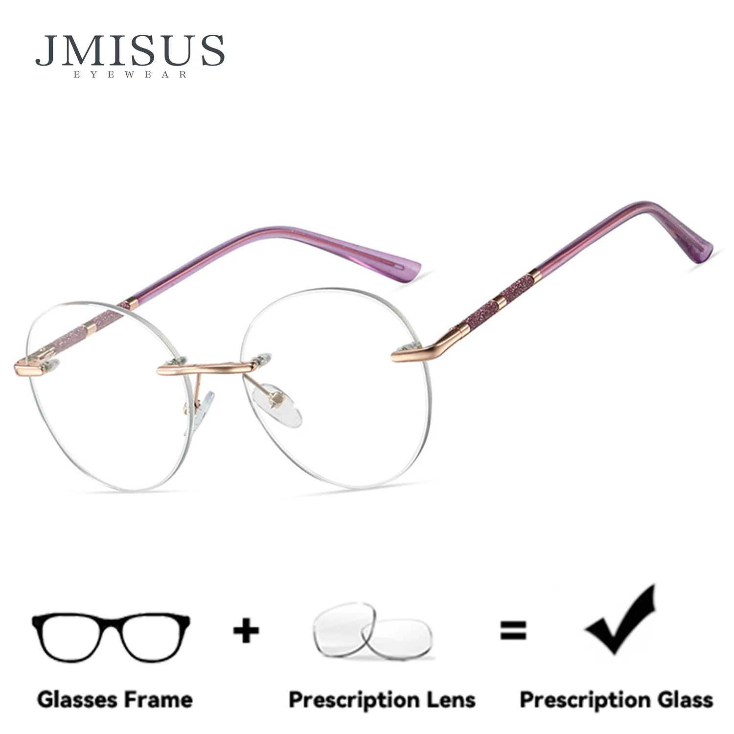 JMISUS Women Rimless Prescription Glasses Spring Leg Myopia Optical Eyewear Fashion Photochromic Round Progressive Eyeglasses
JMISUS Women Rimless Prescription Glasses Spring Leg Myopia Optical Eyewear Fashion Photochromic Round Progressive Eyeglasses