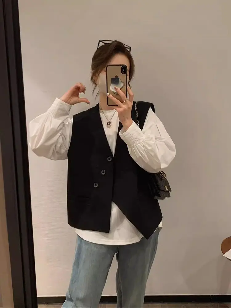 Faionable Outlet Women's Vest Spring Autumn Design Svel Outerwear ort V-Ne Polyester Fabric Single Button
Faionable Outlet Women's Vest Spring Autumn Design Svel Outerwear ort V-Ne Polyester Fabric Single Button