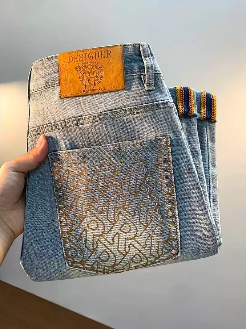 Light Blue Slim Fit Men's Jeans Elastic Casual Printed Waed Long Pants Autumn Season Youth Cotton Polyester Spandex Blend
Light Blue Slim Fit Men's Jeans Elastic Casual Printed Waed Long Pants Autumn Season Youth Cotton Polyester Spandex Blend