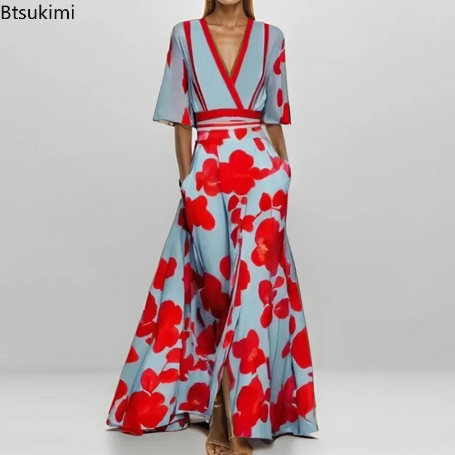 2025 New Fashion Women Clothing Sexy V Neck Lace Up Printed Big Hem Maxi Dress Elegant A-line Bohe Pocket Long Dresses for Women
2025 New Fashion Women Clothing Sexy V Neck Lace Up Printed Big Hem Maxi Dress Elegant A-line Bohe Pocket Long Dresses for Women