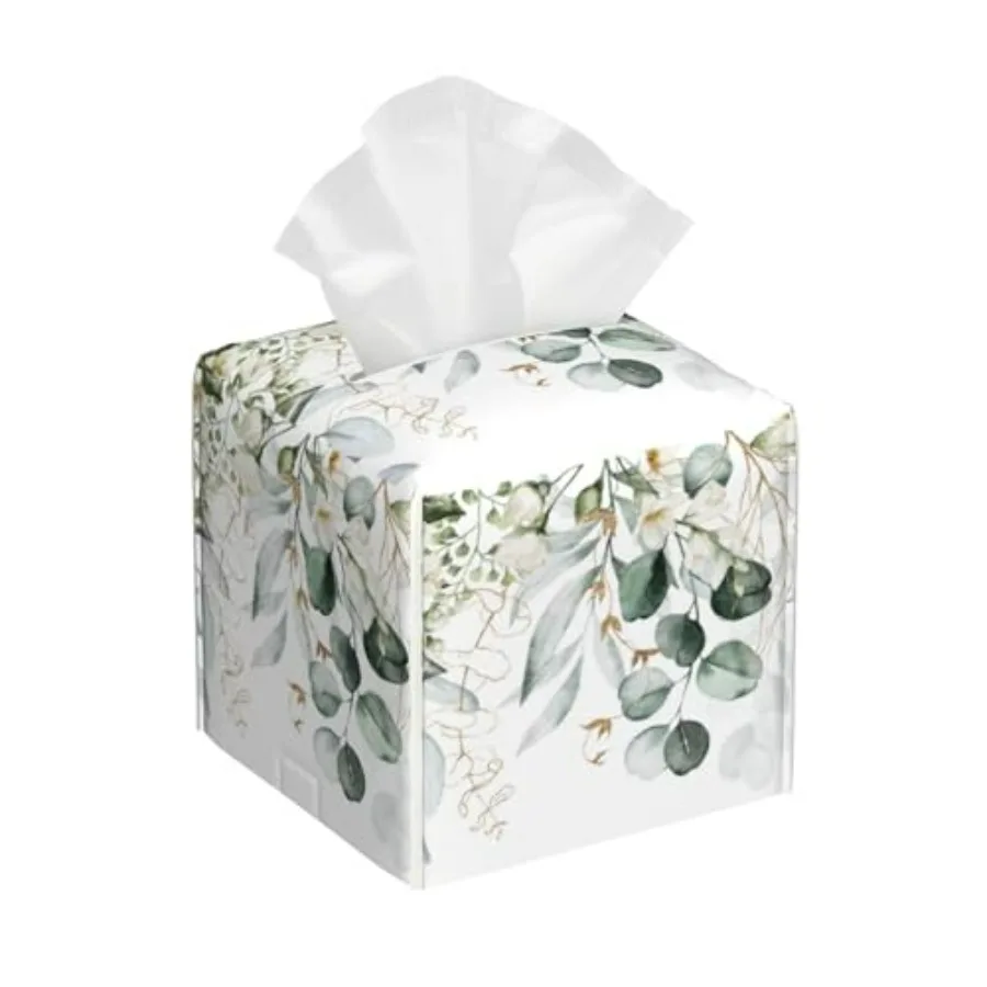 Eucalyptus Leaves and Flowers Tissue Box Cover Square, Watercolor Green Leaves Branches Tissue Box Holder Waterproof Leather Fa
Eucalyptus Leaves and Flowers Tissue Box Cover Square, Watercolor Green Leaves Branches Tissue Box Holder Waterproof Leather Fa