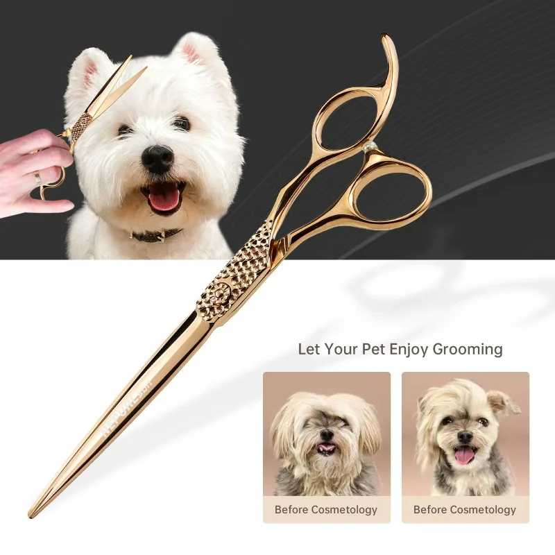 7.5 Inch Pet Scissors Professional High Quality For Japan440C Pets Grooming Hair Shears Hairdressing Scissors Straight Shears
7.5 Inch Pet Scissors Professional High Quality For Japan440C Pets Grooming Hair Shears Hairdressing Scissors Straight Shears