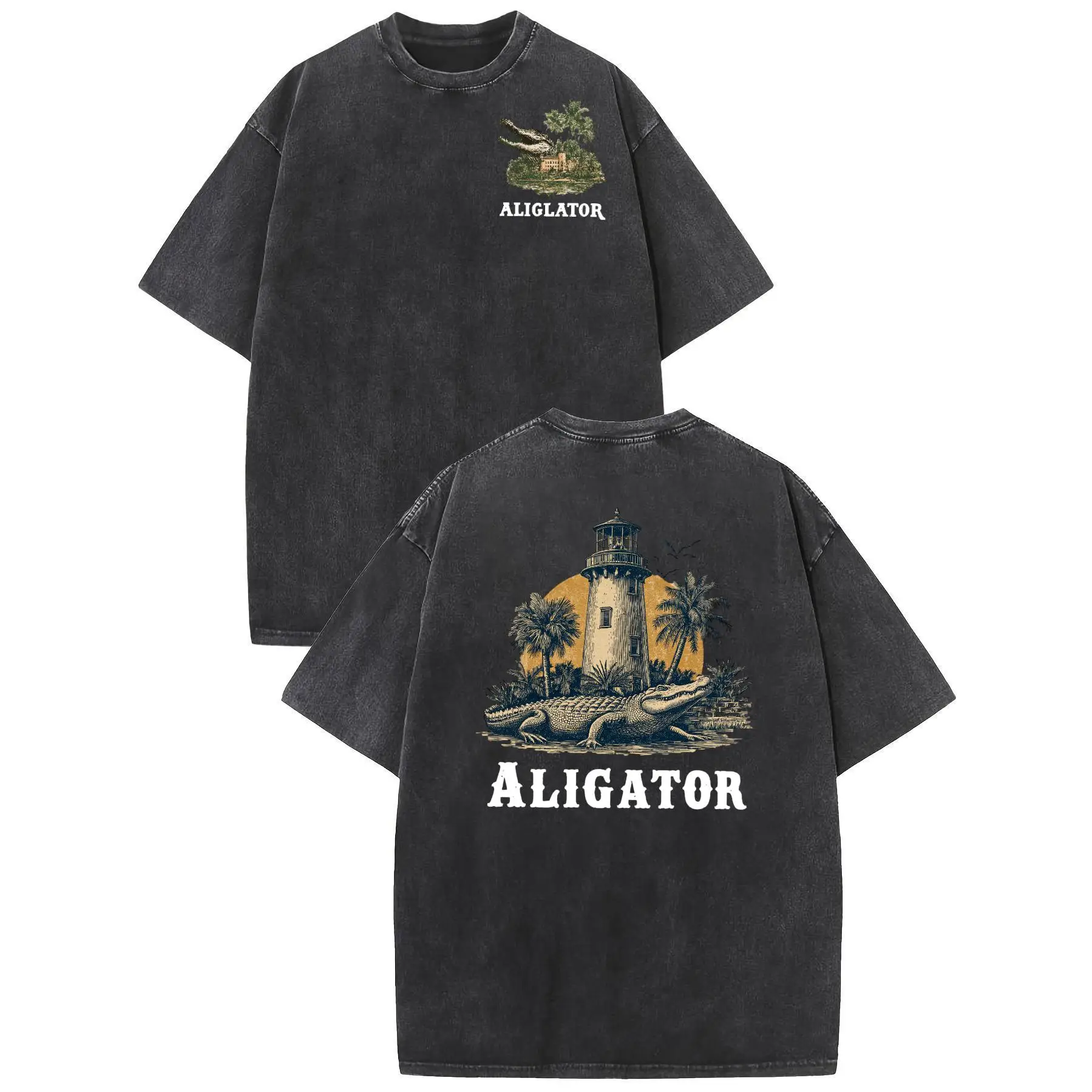 "Vintage Alligator T-Shirt for Men & Women | Lighthouse & Palm Tree Graphic Tee | Retro Florida Beach Vacation Gift"
"Vintage Alligator T-Shirt for Men & Women | Lighthouse & Palm Tree Graphic Tee | Retro Florida Beach Vacation Gift"