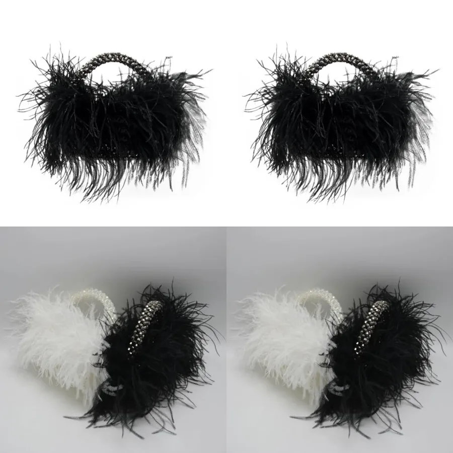 Miuco Real Natural Ostrich Feather Beaded Handbags For Women Handmade Evening Bags Clutch Purse
Miuco Real Natural Ostrich Feather Beaded Handbags For Women Handmade Evening Bags Clutch Purse
