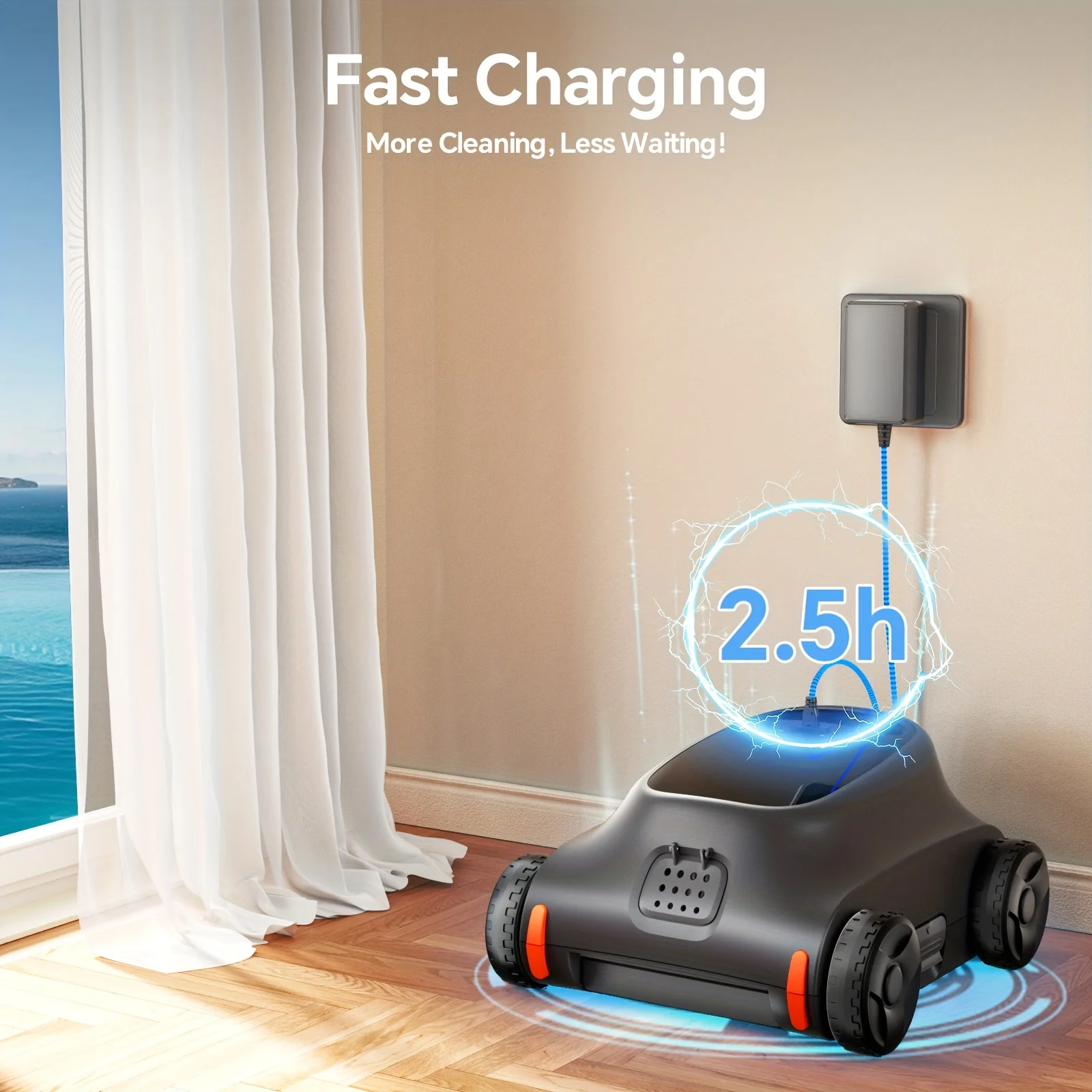 Grennix Pool Vacuum Cleaner, 45, 000 Pa Powerful Suction, 3H Runtime, Intelligent Path Planning & Smart Navigation, Ideal for Above/In-Ground Pools Up to 2150 Square Feet Pool-IP68
Grennix Pool Vacuum Cleaner, 45, 000 Pa Powerful Suction, 3H Runtime, Intelligent Path Planning & Smart Navigation, Ideal for Above/In-Ground Pools Up to 2150 Square Feet Pool-IP68