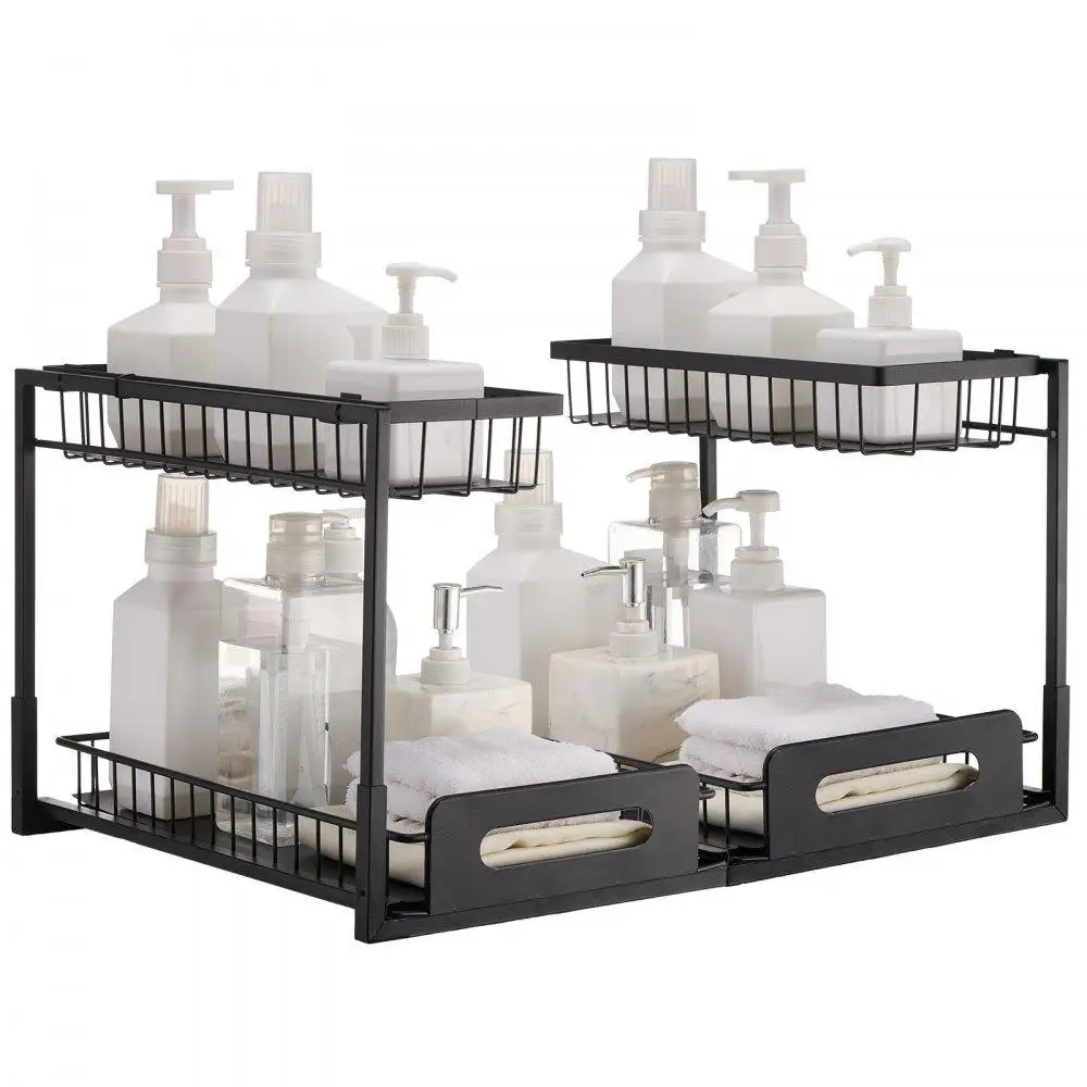 Under Sink for cabinet Organizer 2 Tier 10.7W x14.2D Pullout Basket 2PCS 25.5Wx15.5Dx13H
Under Sink for cabinet Organizer 2 Tier 10.7W x14.2D Pullout Basket 2PCS 25.5Wx15.5Dx13H