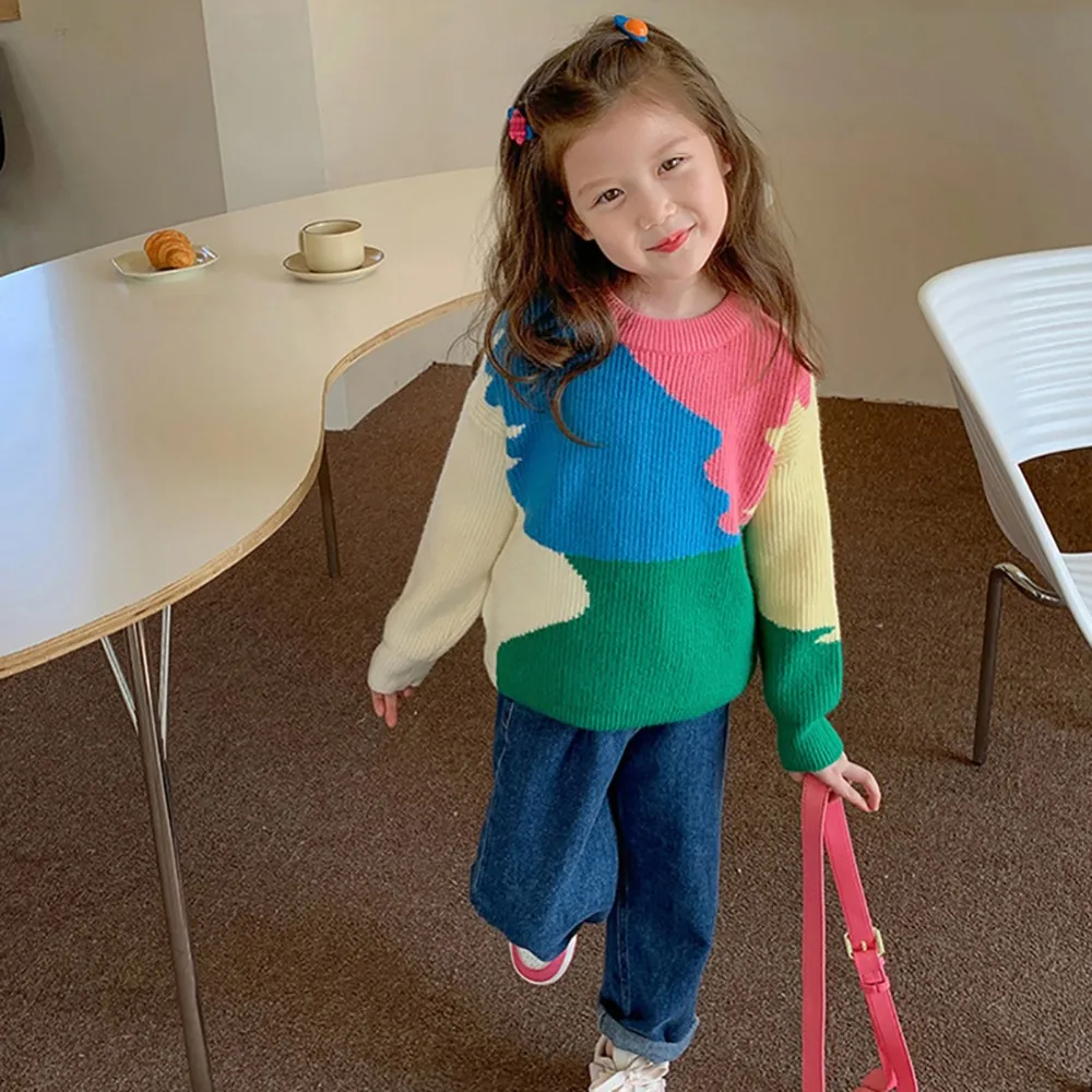 Girls Long Sleeve Color Block Sweater Winter Warm Kids Sweatshirts Kniting Pullover Children Girls Casual Knitwear Sweater
Girls Long Sleeve Color Block Sweater Winter Warm Kids Sweatshirts Kniting Pullover Children Girls Casual Knitwear Sweater