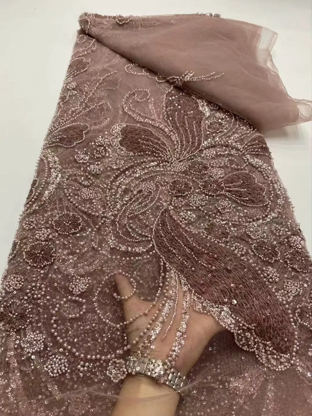 African Lace Fabric 2025 High Quality Blue Beaded Embroidery Lace Fabrics With Sequins French Mesh For Wedding Dresses
African Lace Fabric 2025 High Quality Blue Beaded Embroidery Lace Fabrics With Sequins French Mesh For Wedding Dresses