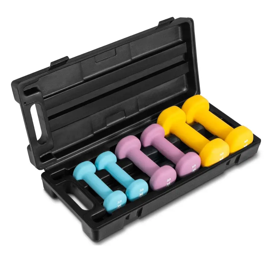 Набор гантелей с неопреновым покрытием, несколько вариантов веса, с подставкой, защита от скатывания, противоскользящие, шестигранная форма
Набор гантелей с неопреновым покрытием, несколько вариантов веса, с подставкой, защита от скатывания, противоскользящие, шестигранная форма