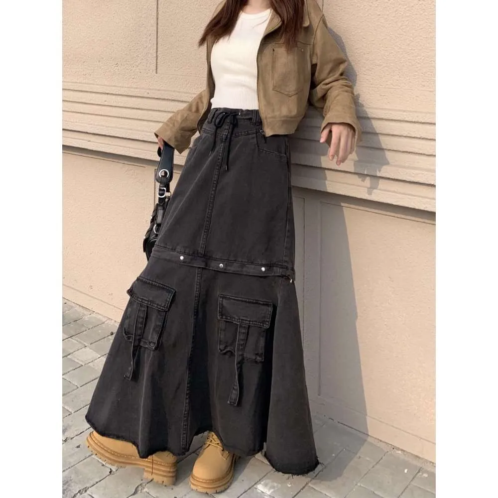 ZHISILAO New Removable Denim Skirt Women Vintage High Waist A-line Long Jeans Skirt Spring 2024
ZHISILAO New Removable Denim Skirt Women Vintage High Waist A-line Long Jeans Skirt Spring 2024
