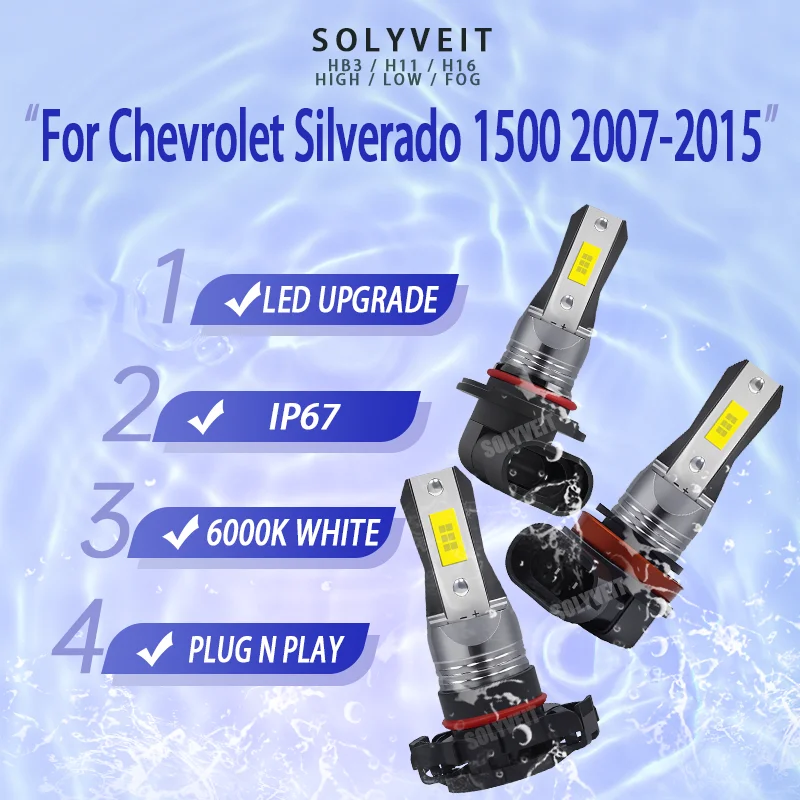 Комплект светодиодных фар HB3 H11 H16 (ближний/дальний свет, противотуманные) 4500 лм, одинаковый размер, одинаковая цокольная резьба, для Chevrolet Silverado 1500 2007-2015
Комплект светодиодных фар HB3 H11 H16 (ближний/дальний свет, противотуманные) 4500 лм, одинаковый размер, одинаковая цокольная резьба, для Chevrolet Silverado 1500 2007-2015