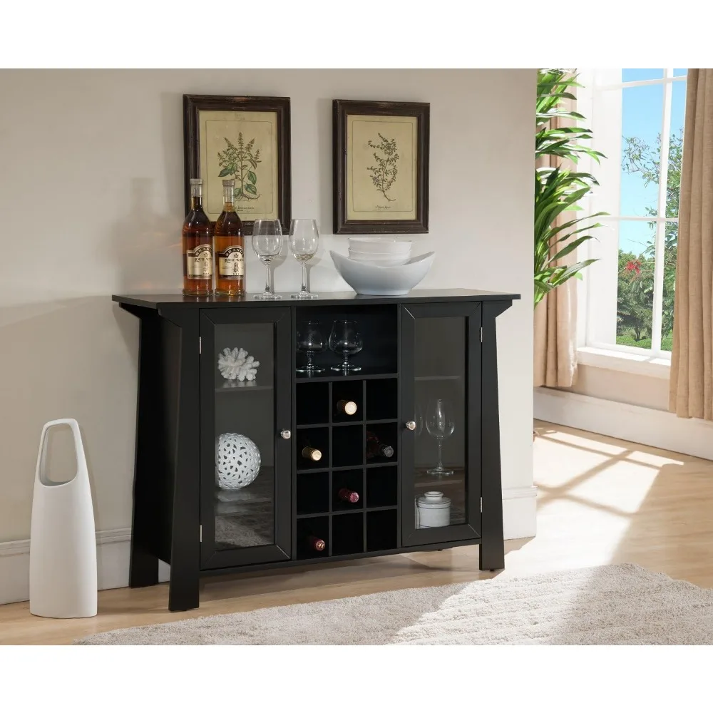 Matanuska Wood Buffet Bar Cabinet with Wine Storage, Black
Matanuska Wood Buffet Bar Cabinet with Wine Storage, Black