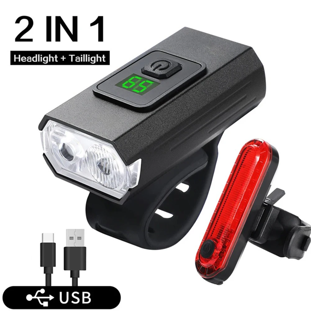 Bike Headlight Tail Light 6 Light Modes Bicycle Headlight With 2 Bright LED Type-C USB Charging For MTB Bike Night Riding Safety
Bike Headlight Tail Light 6 Light Modes Bicycle Headlight With 2 Bright LED Type-C USB Charging For MTB Bike Night Riding Safety