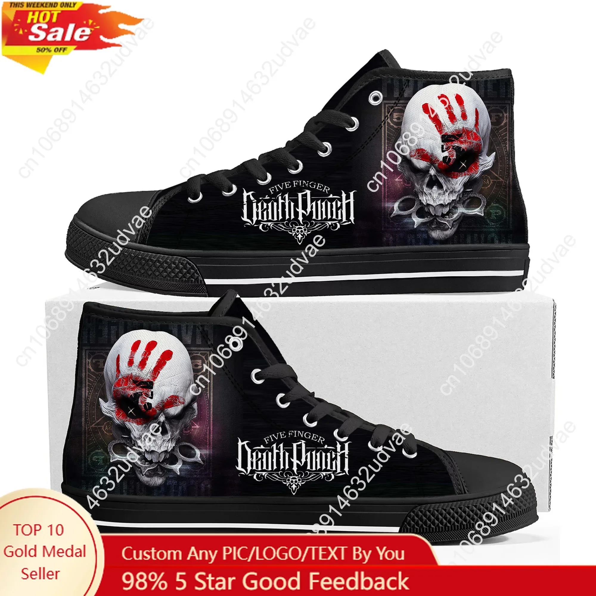 Five Finger Death Punch High Top Shoes Men Women Teenager Canvas Walking Sneaker Sneakers Footwear Custom Shoe Unisex Black
Five Finger Death Punch High Top Shoes Men Women Teenager Canvas Walking Sneaker Sneakers Footwear Custom Shoe Unisex Black