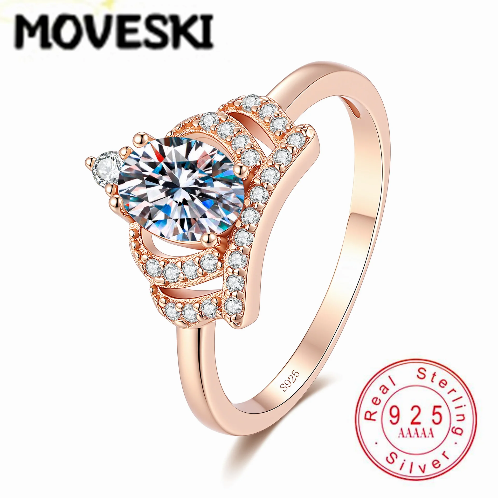 1CT Moissanite Engagement Ring For Women Rose Gold Plated 925 Sterling Silver High QualityWedding Promise Jewelry Gift
1CT Moissanite Engagement Ring For Women Rose Gold Plated 925 Sterling Silver High QualityWedding Promise Jewelry Gift