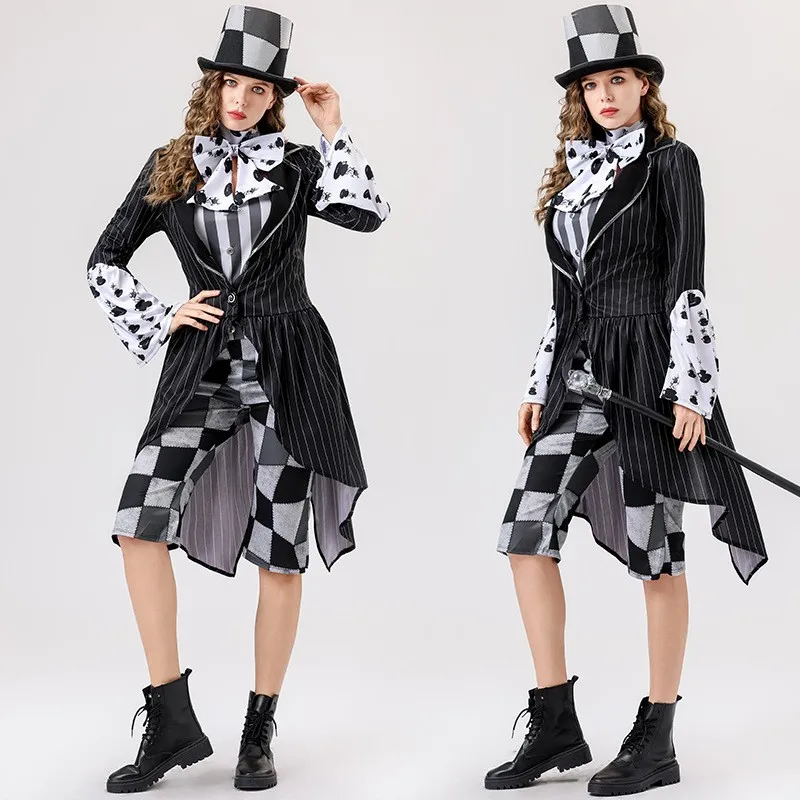 Adult Alice in Wonderland Mad Hatter Cosplay Costume for Circus Performances And Halloween Polyester Fiber Ladies Fashion
Adult Alice in Wonderland Mad Hatter Cosplay Costume for Circus Performances And Halloween Polyester Fiber Ladies Fashion