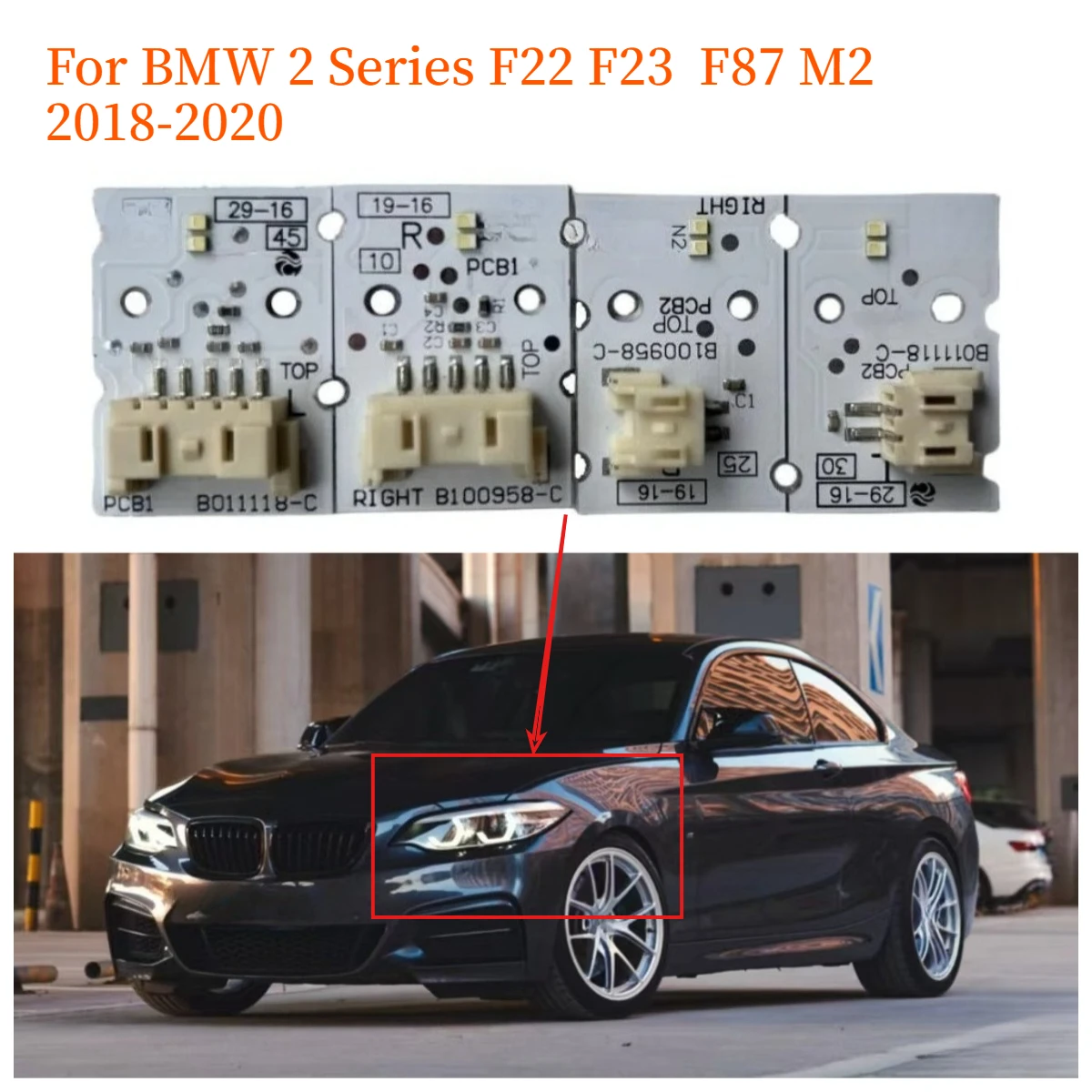 New Headlight LCI DRL LED Daytime Running Light Board OE 63117494851 63117494852 For BMW 2 Series F22 F23 F87 M2 2018-2020
New Headlight LCI DRL LED Daytime Running Light Board OE 63117494851 63117494852 For BMW 2 Series F22 F23 F87 M2 2018-2020