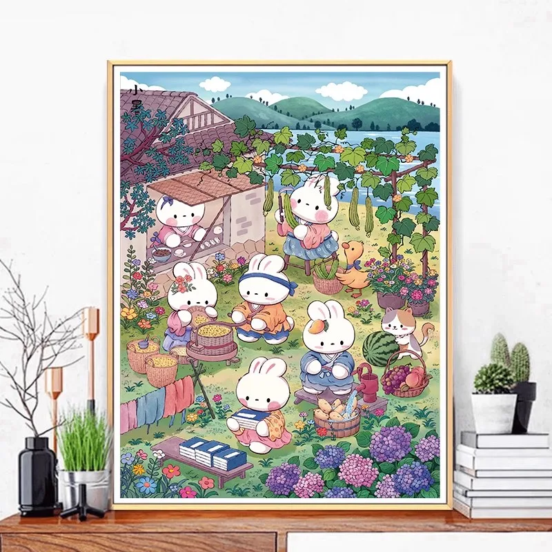 Набор для вышивки крестом с кроликами, сделай сам, картина, 11CT, 9CT, набор для вышивания с печатной тканью для домашнего декора, рукоделие, рукоделие
Набор для вышивки крестом с кроликами, сделай сам, картина, 11CT, 9CT, набор для вышивания с печатной тканью для домашнего декора, рукоделие, рукоделие