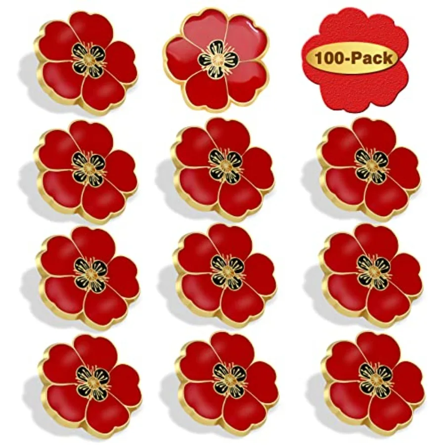2/20/50/100Pcs Memorial Day Veterans day Flower Enamel Lapel Pin 1", Souvenir For Men Women Clothes Bags Hats
2/20/50/100Pcs Memorial Day Veterans day Flower Enamel Lapel Pin 1", Souvenir For Men Women Clothes Bags Hats