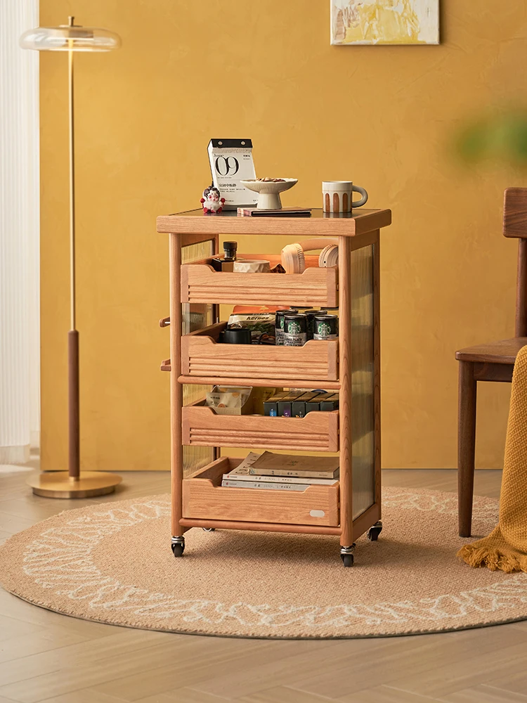 Solid wood cart shelf, sofa side, movable side, cherry wood dining car, study side cabinet, kitchen storage rack
Solid wood cart shelf, sofa side, movable side, cherry wood dining car, study side cabinet, kitchen storage rack