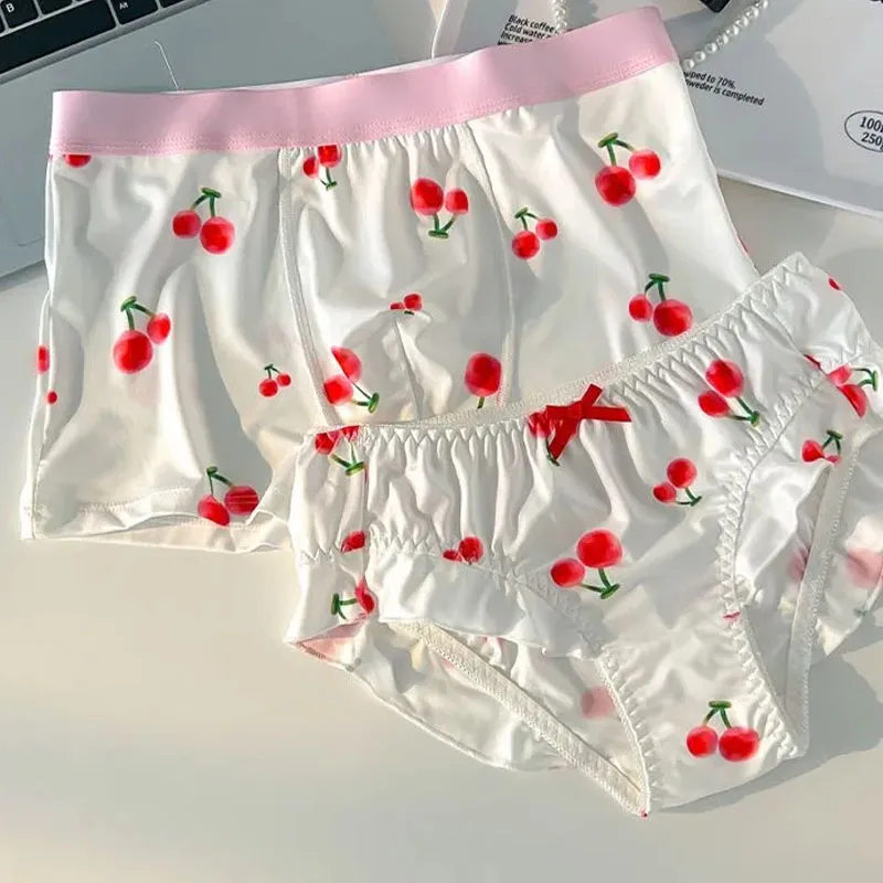 Couple lingerie Ice Silk Cherry Sexy Sweet Strawberry Lace Ruffled Low Waist Panties Set Man Shorts Women Lovers Under Briefs
Couple lingerie Ice Silk Cherry Sexy Sweet Strawberry Lace Ruffled Low Waist Panties Set Man Shorts Women Lovers Under Briefs