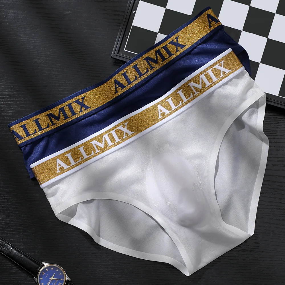 Men's new sparkling gold wire wide waist letter breathable sexy mid low waist glass yarn triangle pants
Men's new sparkling gold wire wide waist letter breathable sexy mid low waist glass yarn triangle pants